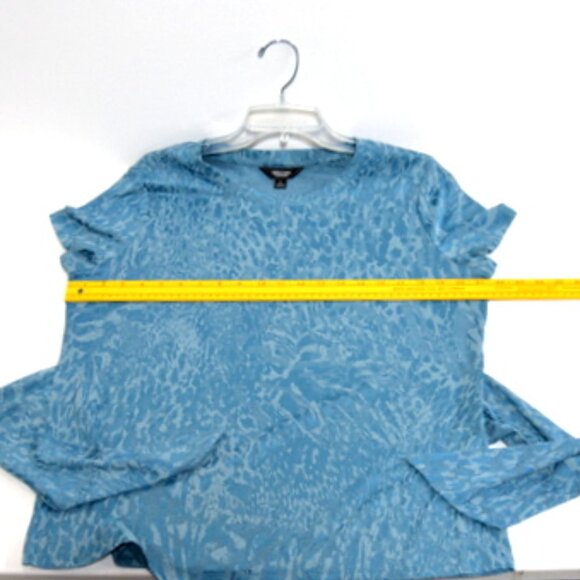 Simply Vera Vera Wang Women’s Blue Short Sleeve Tie Front Blouse - Size: Large - Picture 4 of 10